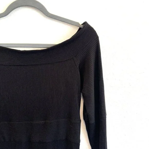 Bailey 44 Ribbed Off Shoulder Top Black Size Large Women's - Picture 3 of 4